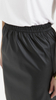 Women's black leather formal midi pencil skirt