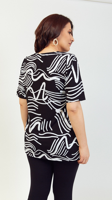 Women's black tunic with decorations