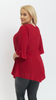 Red tunic women's elegant bell sleeve blouse