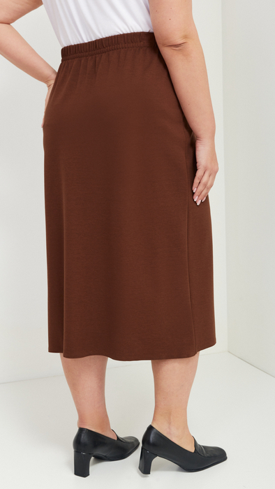 Brown Straight Long Skirt