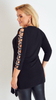 Czarna zdobiona tunika damska luźna bluzka