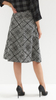 Women's long skirt in a black and white check pattern, mix
