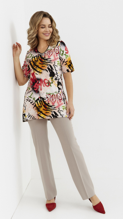 Women's tunic powder casual blouse with print