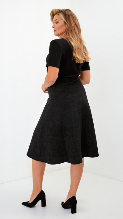 Women's black long skirt with a pattern
