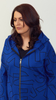 Women's blue spring autumn short hooded coat