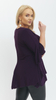 Purple tunic for women elegant bell sleeve blouse
