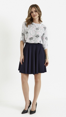 Women's navy blue flared mini skirt