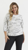 White and black women's blouse, women's kimono sweater a la bouclé