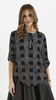 Elegant, loose, airy checkered women's blouse
