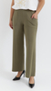 Olive women's trousers wide khaki loose trousers with pockets