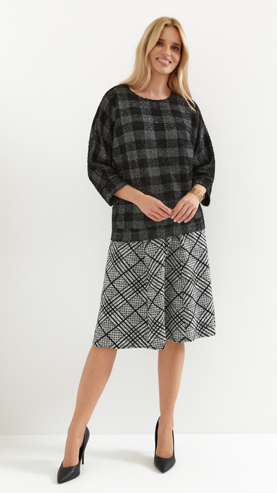 Damen karierte Bluse Damen Kimono Pullover