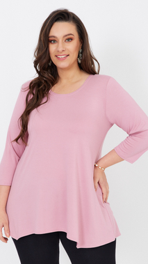 Plain powder pink tunic viscose