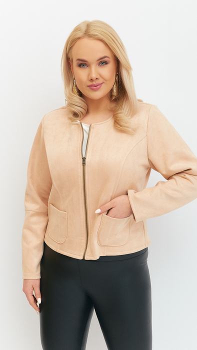 Frühlingslederjacke für Damen in Puderrosa