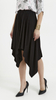 Women's black long flared midi skirt
