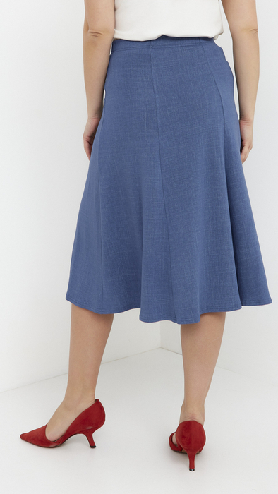Women's light flared midi skirt a la jeans