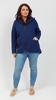 Women's long zip hooded cotton sweatshirt
