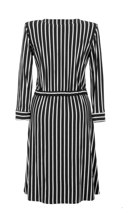 Schwarz gestreiftes Frühlings-Sommerkleid für Damen