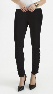 Schwarze klassische Leggings mit Falten