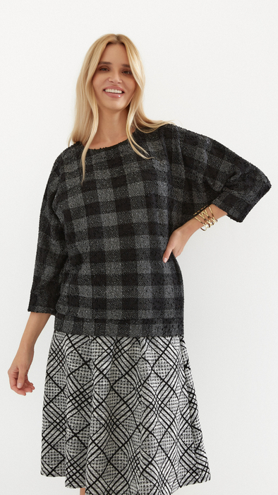 Damen karierte Bluse Damen Kimono Pullover