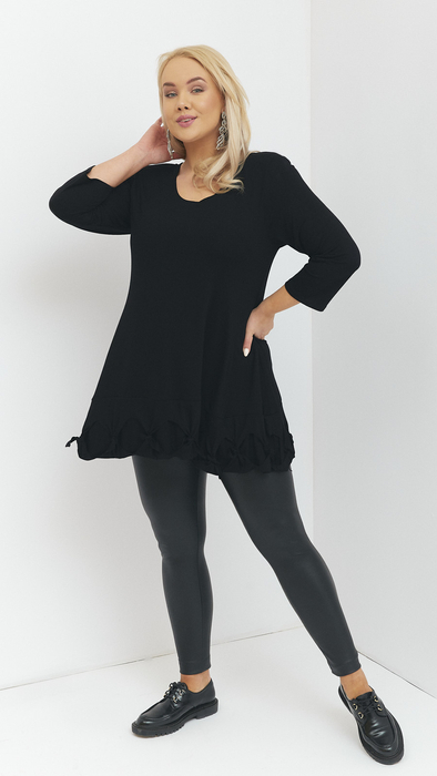 Black women's tunic loose elegant blouse