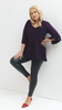 Purple tunic for women elegant bell sleeve blouse