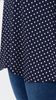 Lose dunkelblaue Damenbluse Tunika mit weißen Tupfen / Polka Dots