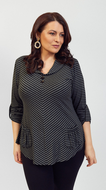 Elegante Tunika-Bluse für Damen mit schwarzen Streifen