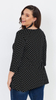 Women's black tunic loose blouse with white polka dots