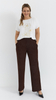 Brown women's wide, loose trousers with pockets