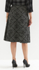 Gray and black women's long skirt with checkered pattern mix