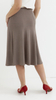 Women's beige flared midi skirt
