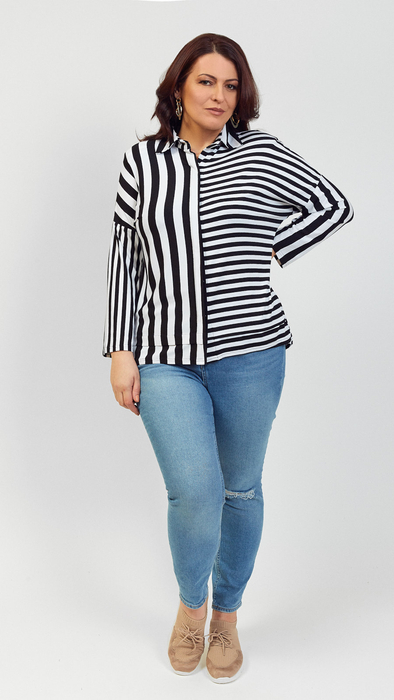 Women's elegant striped shirt blouse