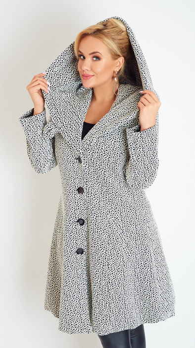 Eleganter Winter-Herbstmantel für Damen mit Kapuze