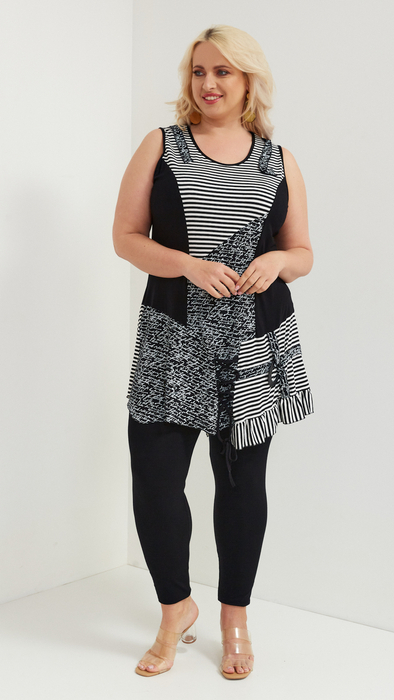 Biała tunika damska elegancka bez rękawów