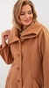 Women's beige alpaca winter coat with a collar