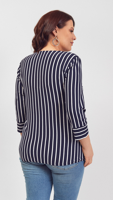 Navy blue elegant blouse for women