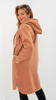 Beige women's coat with hood for spring and autumn