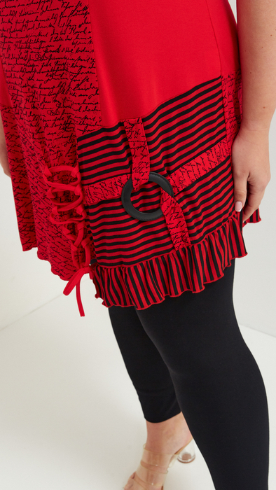 Rote Damen Tunika in eleganter größe Größen ärmellos