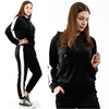 Dres damski czarny welurowy modny komplet dresowy