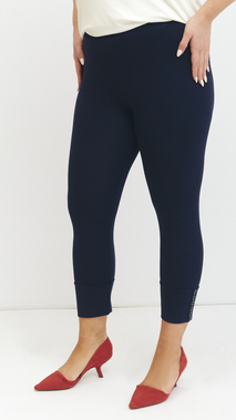 Dunkelblaue, stilvolle, bequeme Leggings mit Knöpfen