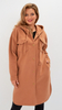 Beige women's coat with hood for spring and autumn