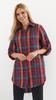 Women's cotton shirt, loose, oversize checkered tunic