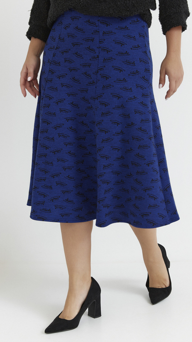 Women's long warm cornflower skirt with hats
