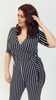 Women's spring elegant summer jumpsuit with stripes