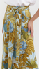 Blue women's floral pattern maxi tie skirt