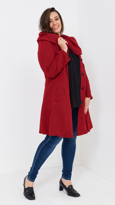 Women's winter autumn elegant coat with a hood