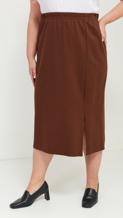Brown Straight Long Skirt