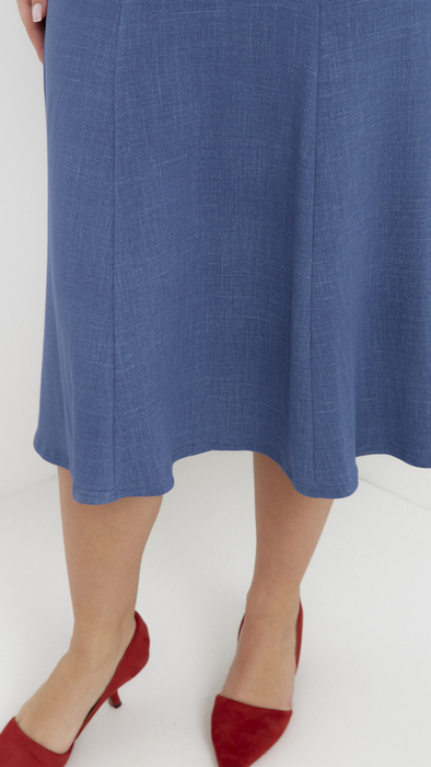 Leicht ausgestellter Damen-Midirock im Jeans-Stil