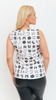 Women's elegant sleeveless blouse with a cat pattern