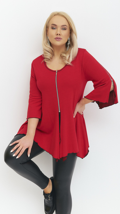 Women's red bell-sleeved short-sleeved jacket